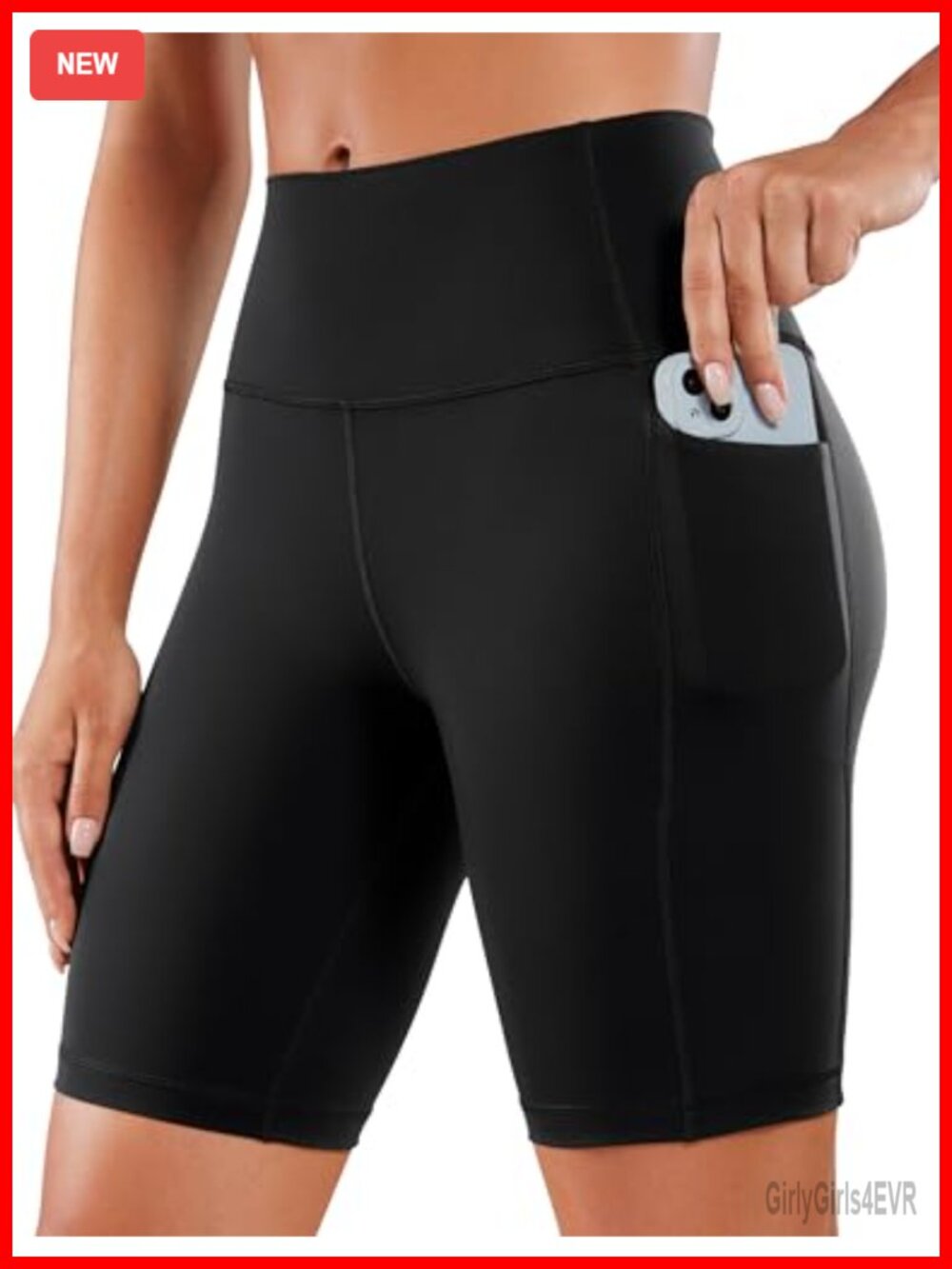 CRZ YOGA Biker Shorts 8 Inch High Rise Side Pockets Naked Feeling Yoga Training